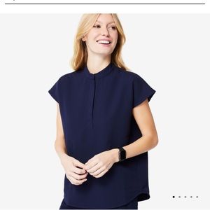 Figs Rafaela Navy Scrub Top